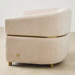 Malta II Powder White Chenille Fabric Occasional Chair