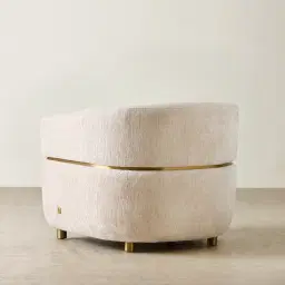 Malta II Powder White Chenille Fabric Occasional Chair