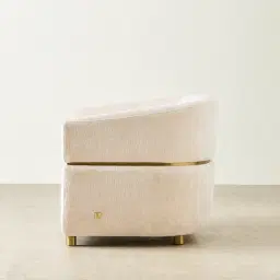 Malta II Powder White Chenille Fabric Occasional Chair