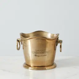 Bacchus Polished Brass Colour Metal Wine Cooler