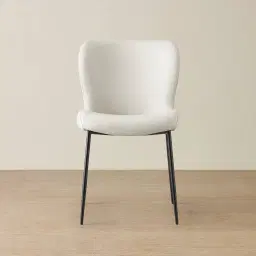 Hailey Glacier Grey Vegan Leather Dining Chair - Black Legs