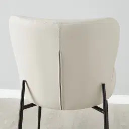 Hailey Glacier Grey Vegan Leather Dining Chair - Black Legs