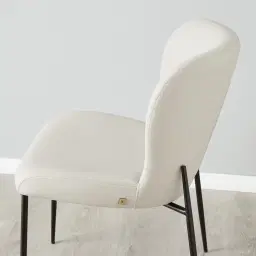 Hailey Glacier Grey Vegan Leather Dining Chair - Black Legs