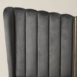 Madrid Charcoal Velvet King Bed