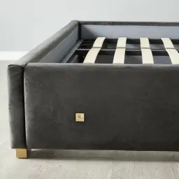 Madrid Charcoal Velvet King Bed