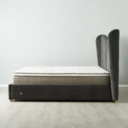 Madrid Charcoal Velvet King Bed