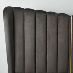 Madrid Charcoal Velvet Queen Bed