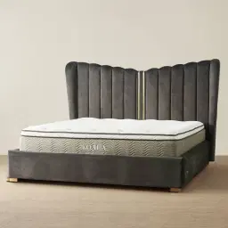 Madrid Charcoal Velvet Queen Bed
