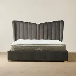 Madrid Charcoal Velvet Queen Bed