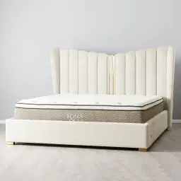 Madrid Cream Velvet King Bed
