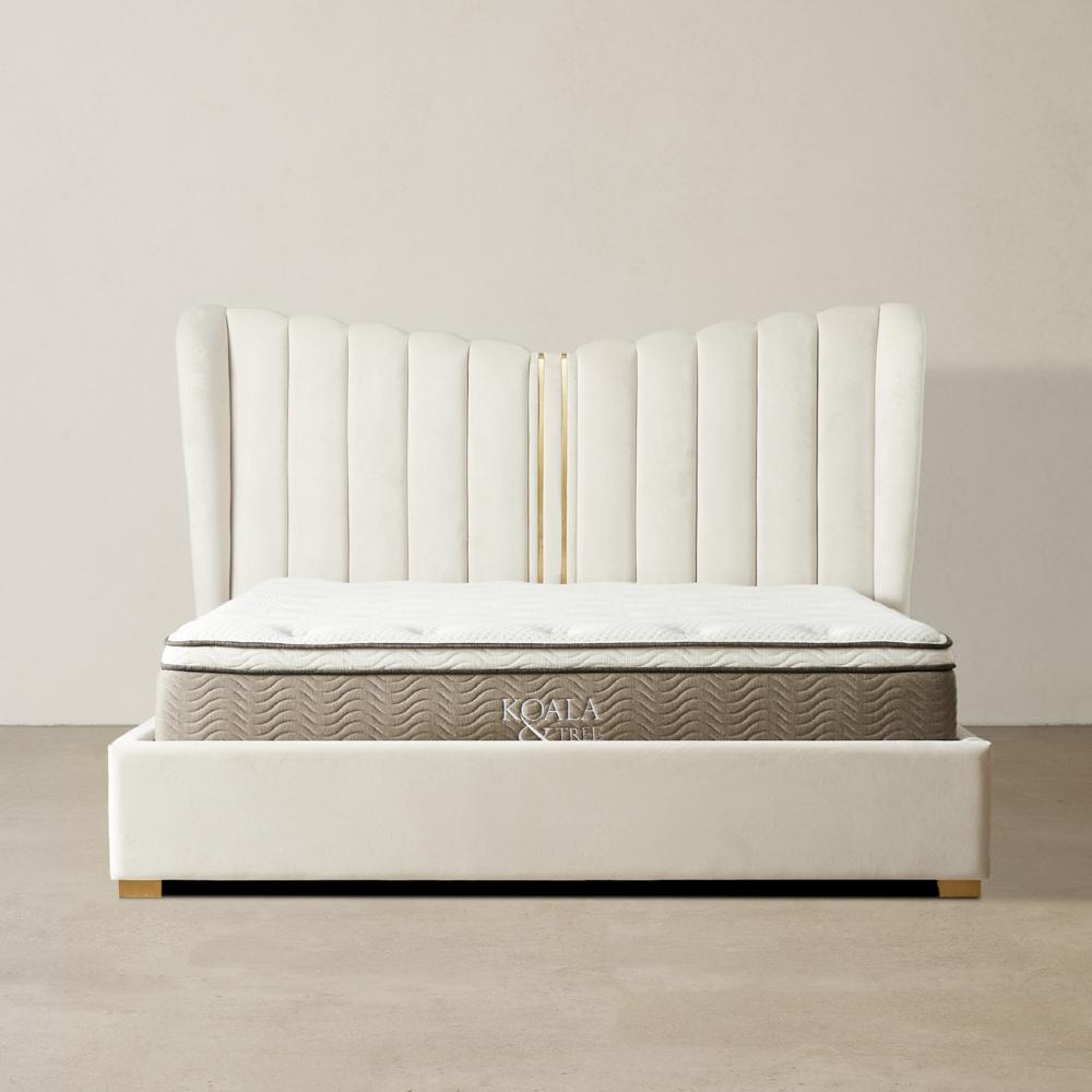 Madrid Cream Velvet King Bed
