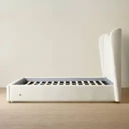 Madrid Cream Velvet Queen Bed