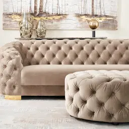 Kelly Emerald Green Velvet 2-Seater Sofa - Gold Legs