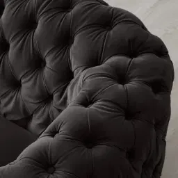 Kelly Charcoal Velvet 2 Seater Sofa - Black Nickel Legs