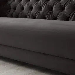 Kelly Charcoal Velvet 2 Seater Sofa - Black Nickel Legs