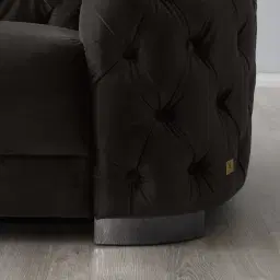 Kelly Charcoal Velvet 2 Seater Sofa - Black Nickel Legs