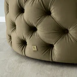 Kelly Olive Green Velvet Ottoman