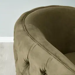 Kelly Olive Green Velvet Swivel Chair Gold Legs