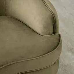 Kelly Olive Green Velvet Swivel Chair Gold Legs