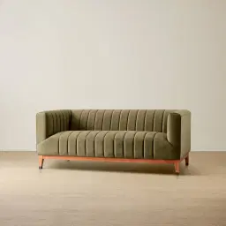 Astoria III Olive Green Velvet 2-Seater Sofa