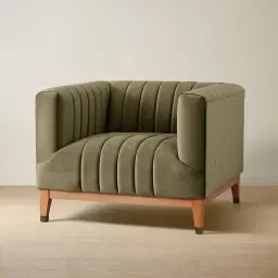 Astoria III Olive Green Velvet Occasional Chair