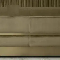 Crown Olive Green Velvet 3-Seater Sofa