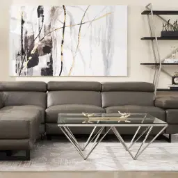 Alessia Black Leather Dual Electric Recliner Lounge - Left