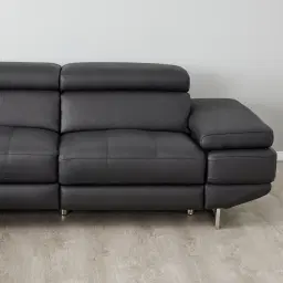 Alessia Black Leather Dual Electric Recliner Lounge - Right