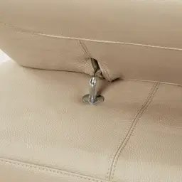 Alessia Almond Cream Leather Dual Electric Recliner Lounge - Right