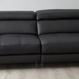 Elena Black Leather 3-Seater Electric Recliner