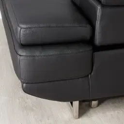 Elena Black Leather 2-Seater Electric Recliner