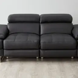 Elena Black Leather 2-Seater Electric Recliner