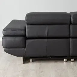 Elena Black Leather 2-Seater Electric Recliner