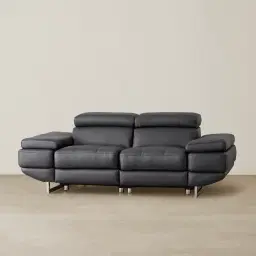 Elena Black Leather 2-Seater Electric Recliner