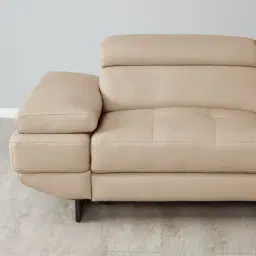 Elena Almond Cream Leather 3-Seater Electric Recliner