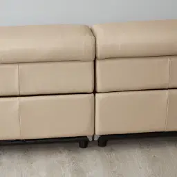 Elena Almond Cream Leather 3-Seater Electric Recliner