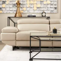 Elena Almond Cream Leather 3-Seater Electric Recliner