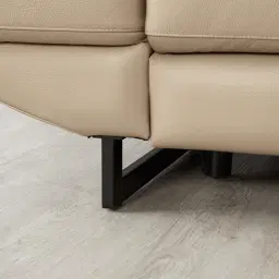 Elena Almond Cream Leather 3-Seater Electric Recliner