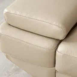 Elena Almond Cream Leather 3-Seater Electric Recliner