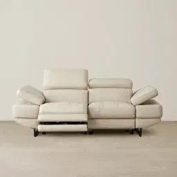 Elena Almond Cream Leather 2-Seater Electric Recliner