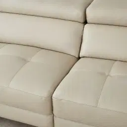 Elena Almond Cream Leather 2-Seater Electric Recliner