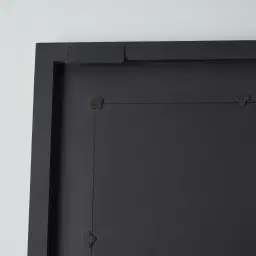Concentric Black and Gold Carved Wooden Rectangle Mirror