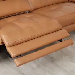 Elena Savannah Brown Leather 3-Seater Electric Recliner