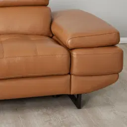 Elena Savannah Brown Leather 2-Seater Electric Recliner