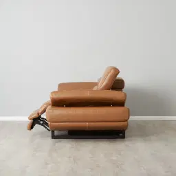 Elena Savannah Brown Leather 2-Seater Electric Recliner