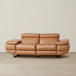 Elena Savannah Brown Leather 2-Seater Electric Recliner