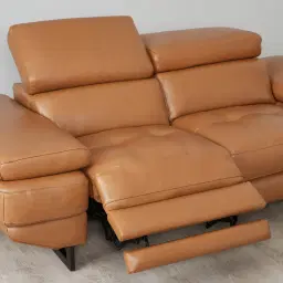 Elena Savannah Brown Leather 2-Seater Electric Recliner