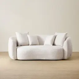 Everett Dove Grey Woven 2-Seater Fabric Sofa