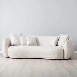 Everett Dove Grey Woven 3-Seater Fabric Sofa