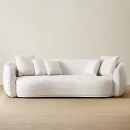 Everett Dove Grey Woven 3-Seater Fabric Sofa